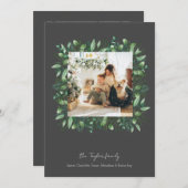Kerst Groene Winter Bladerdak Foto Lijst Feestdagenkaart (Voorkant / Achterkant)