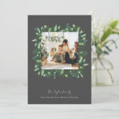 Kerst Groene Winter Bladerdak Foto Lijst Feestdagenkaart (Staand voorkant)