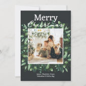 Kerst Groene Winter Bladerdak Foto Lijst Feestdagenkaart (Voorkant)