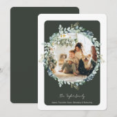 Kerst Groene Winter Bladgroen Fotosjabloon Feestdagenkaart (Voorkant / Achterkant)