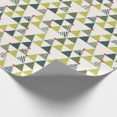 Kerst Groene Winter Tree Wrapping Paper Cadeaupapier (Hoek)