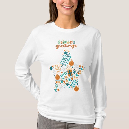 Kerst Groeten Symbolen T-shirt (Voorkant)