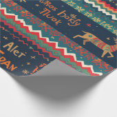 Kerst Groetjes patroon Design Cadeaupapier (Hoek)