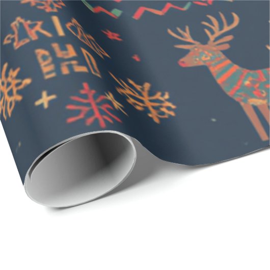 Kerst Groetjes patroon Design Cadeaupapier (Rol Hoek)