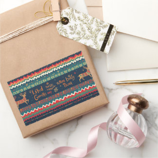 Kerst Groetjes patroon Design Rechthoekige Sticker