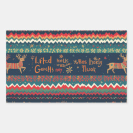 Kerst Groetjes patroon Design Rechthoekige Sticker
