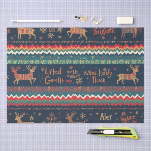 Kerst Groetjes patroon Design Tissuepapier (Craft)