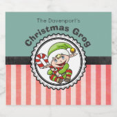 Kerst Grog met een Vakantie Elf Illustratie Bier Etiket (Enkel label)