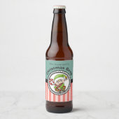Kerst Grog met een Vakantie Elf Illustratie Bier Etiket (Voorkant)