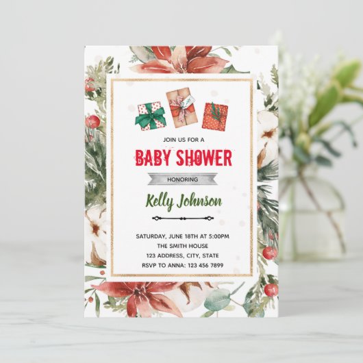 Kerst grootste cadeau shower kaart (Staand voorkant)