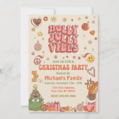 Kerst Groovy Party 70s Uitnodiging (Voorkant)