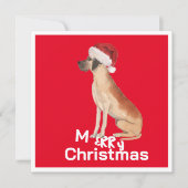 Kerst Grote Deen Hond Vrolijk Wenskaart (Voorkant)