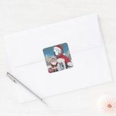 Kerst Grote Deen Square Sticker (Envelop)