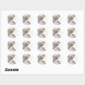 Kerst Grote Grijze Uil Gift Label Sticker (Vel)