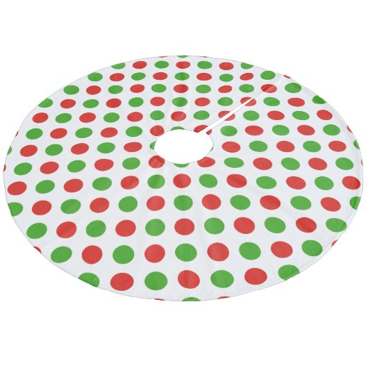 Kerst Grote Polka Dot Patroon Boom Rok Fleece Kerstboom Rok (Gekanteld)