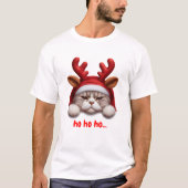 Kerst Grumpy Cat Rendier T-shirt (Voorkant)