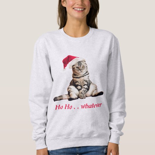 Kerst Grumpy Kitty Cat Ho Wat Grappig Trui (Voorkant)