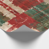 Kerst Grunge Plaid Cadeaupapier (Hoek)
