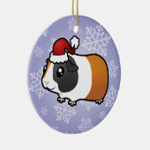 Kerst-Guinea Varkens (glad haar) Keramisch Ornament (Rechts)