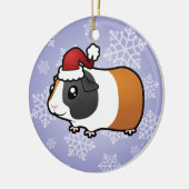 Kerst-Guinea Varkens (glad haar) Keramisch Ornament (Links)