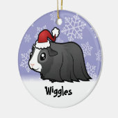 Kerst-Guinea Varkens (lang haar) (naam huisdieren  Keramisch Ornament (Links)