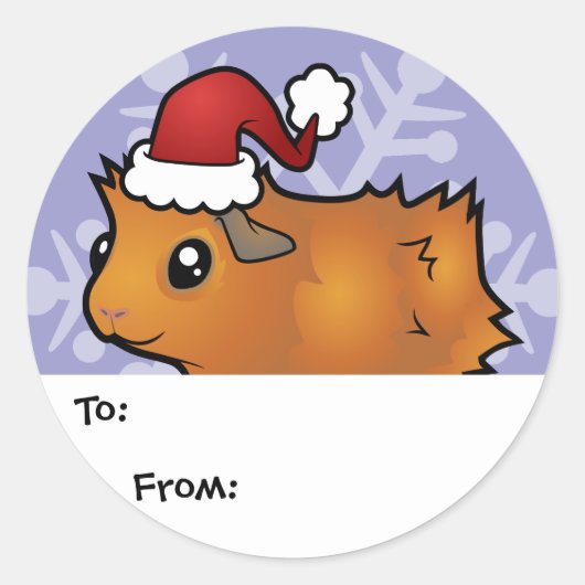 Kerst Guinee Varken Gift Labels (scruffy) (Voorkant)