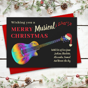 Kerst Guitar Muzikant Gepersonaliseerd Feestdagenkaart