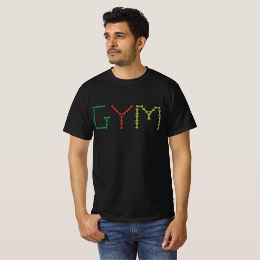 Kerst gym dumbells t-shirt (Voorkant volledig)