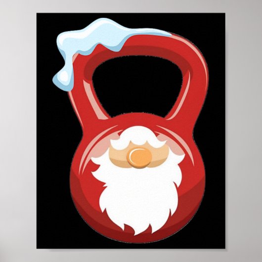 Kerst Gym Workout Gnome Kettlebell Xmas voor Gy Poster (Voorkant)
