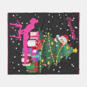Kerst gymnast: De kerstman brengt me turnballen Fleece Deken (Voorkant (Horizontaal))