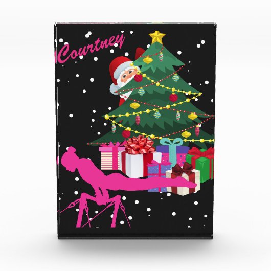 Kerst gymnast: De kerstman brengt me turnballen Fotoblokken (Voorkant)