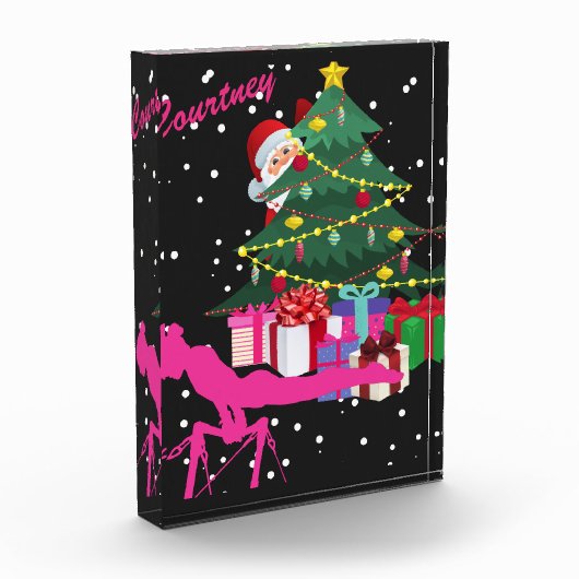 Kerst gymnast: De kerstman brengt me turnballen Fotoblokken (Links)