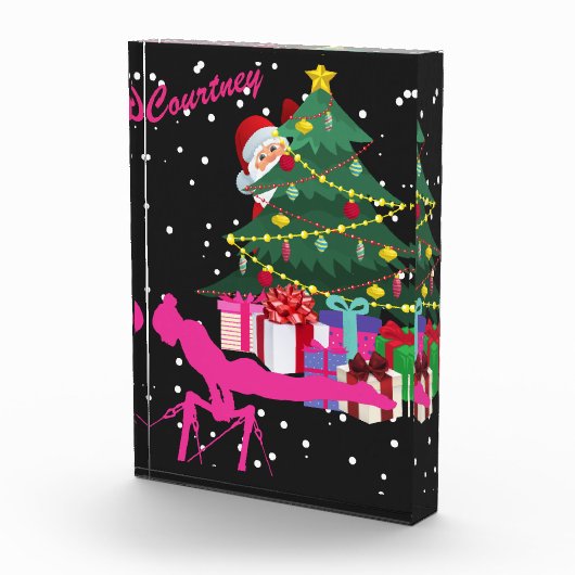 Kerst gymnast: De kerstman brengt me turnballen Fotoblokken (Rechts)