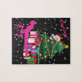 Kerst gymnast: De kerstman brengt me turnballen Legpuzzel (Horizontaal)