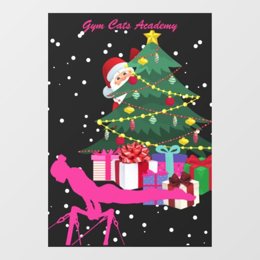 Kerst gymnast: De kerstman brengt me turnballen Raamsticker (Vel)