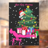 Kerst gymnast: De kerstman brengt me turnballen Raamsticker (Vel 2)