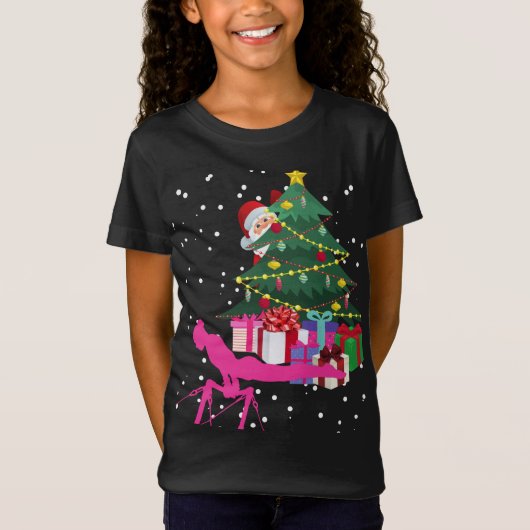 Kerst gymnast: De kerstman brengt me turnballen T-shirt (Voorkant)