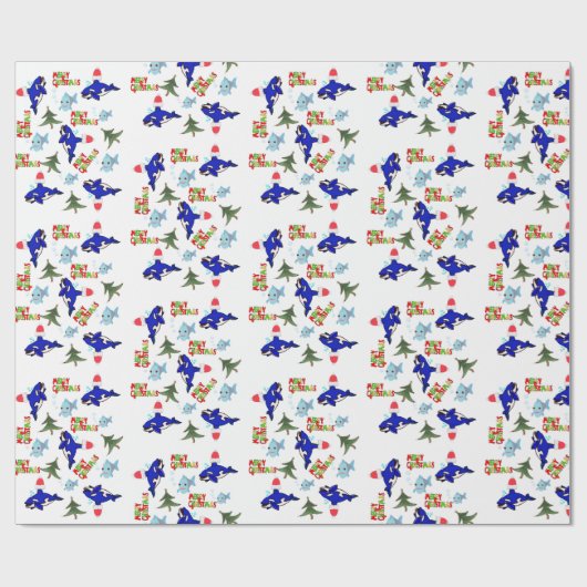 Kerst haai inpakpapier (Vlak)