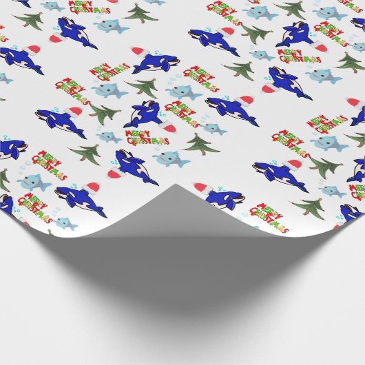 Kerst haai inpakpapier (Hoek)