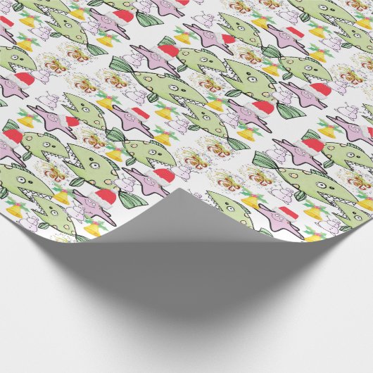 Kerst haai inpakpapier (Hoek)