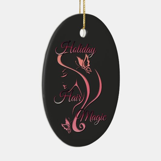 Kerst haar stylist - Holiday Hair Magic Keramisch Ornament (Rechts)