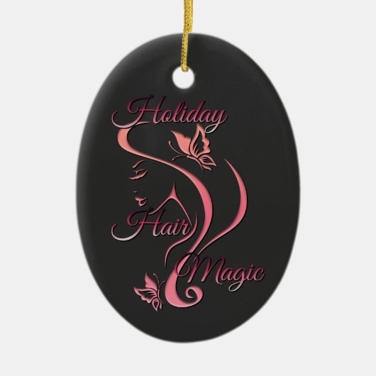 Kerst haar stylist - Holiday Hair Magic Keramisch Ornament (Voorkant)