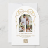 Kerst Haardplaats Boog Foto QR Code Boog Bruiloft Kaart (Achterkant)