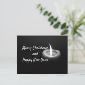 Kerst Haiku Post Kaart met Single Candle (Staand voorkant)