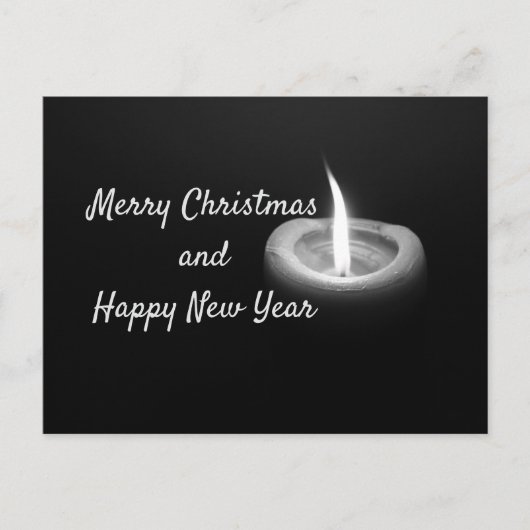 Kerst Haiku Post Kaart met Single Candle (Voorkant)