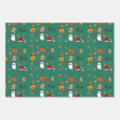 Kerst Halloween Wrapping Paper Flat Sheet Set (Voorkant 2)