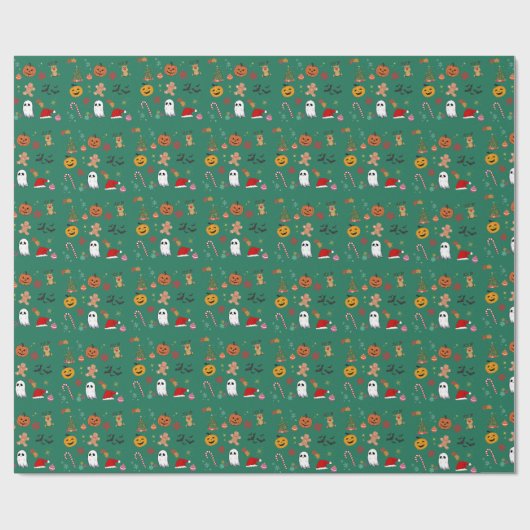 Kerst Halloween Wrapping Papier (Vlak)