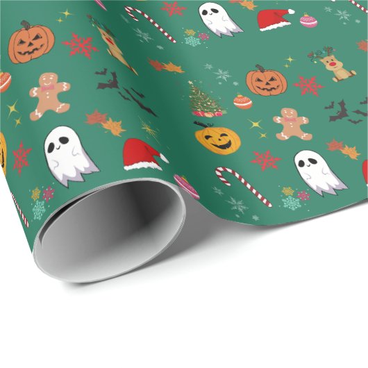 Kerst Halloween Wrapping Papier (Rol Hoek)