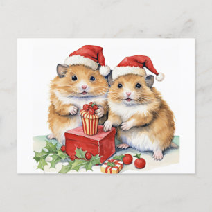 Kerst Hampsters, oh zo schattig, Briefkaart