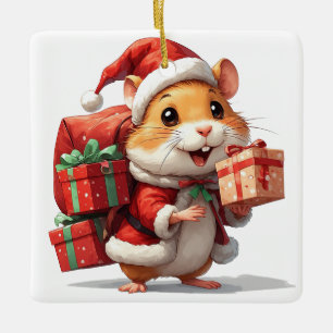Kerst Hamster Cadeaus Keramisch Ornament